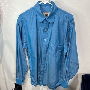 Resistol Turquoise Western Button Down Hidden Button Collar Shirt Men's Medium